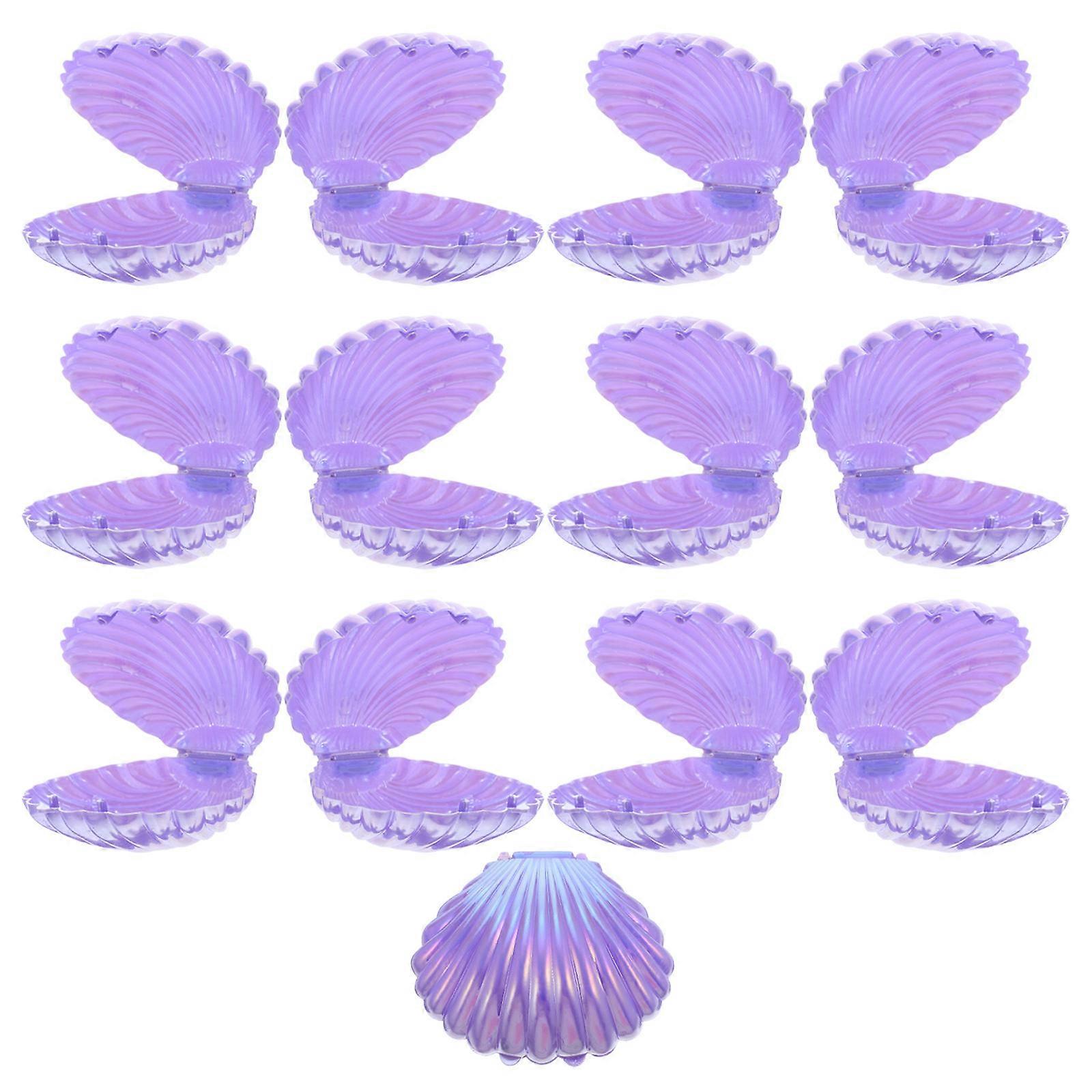 Party Shell Candy Boxes Purple Plastic for Party 15Pcs Treat Containers