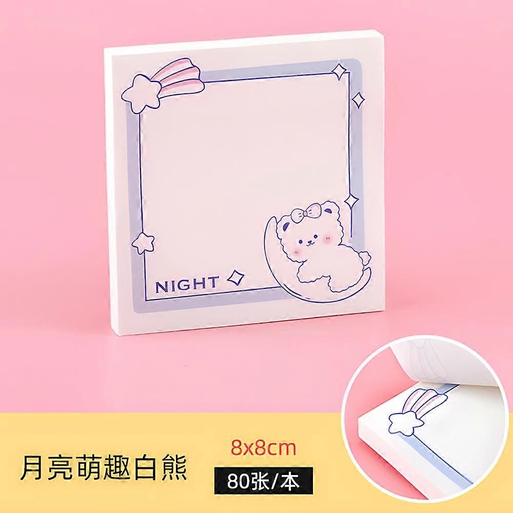 Korean Cute Kawaii White Bear Sticky Notes Funny Memo Pad Post Notepad Stationery Index Tab Planner To Do List Check Shopping 3D