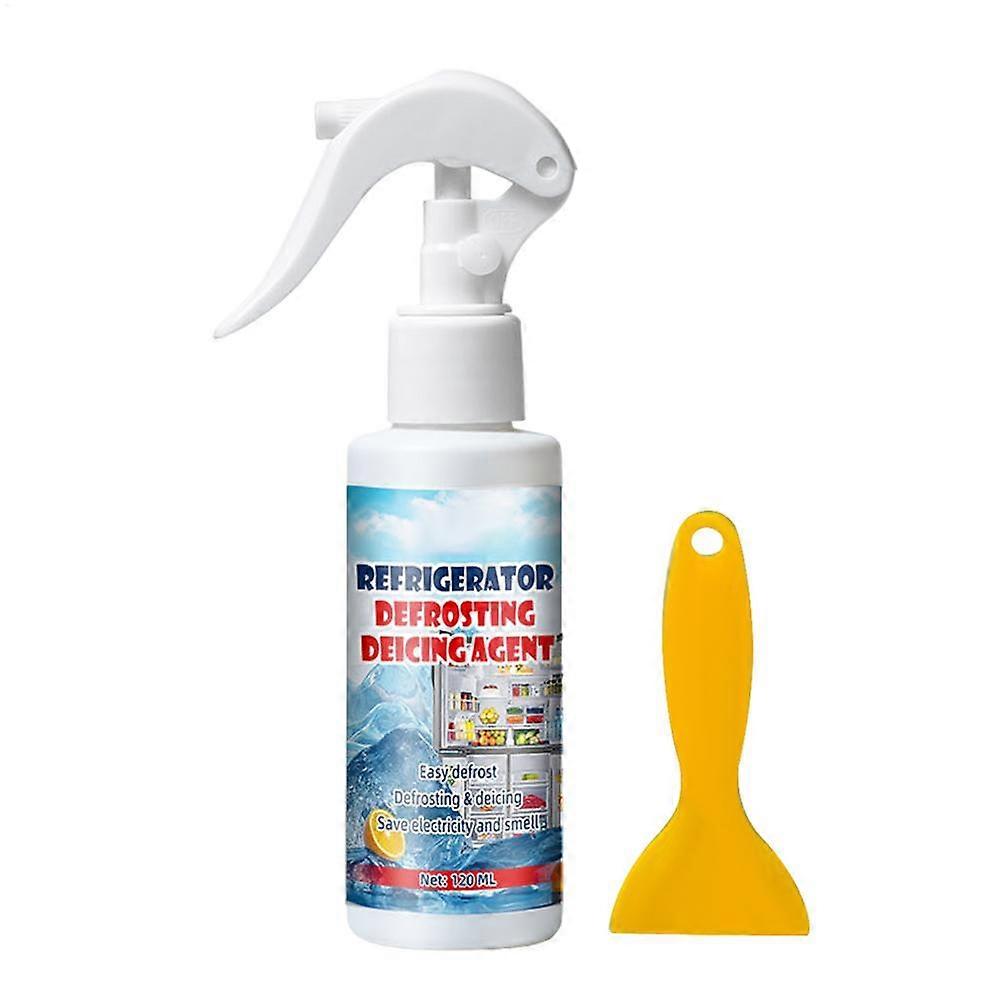 120ml Refrigerator Deicing Spray with Shovel Fast Defrosting Agent For Freezer Window Windshield, Effective Cleaning Formula