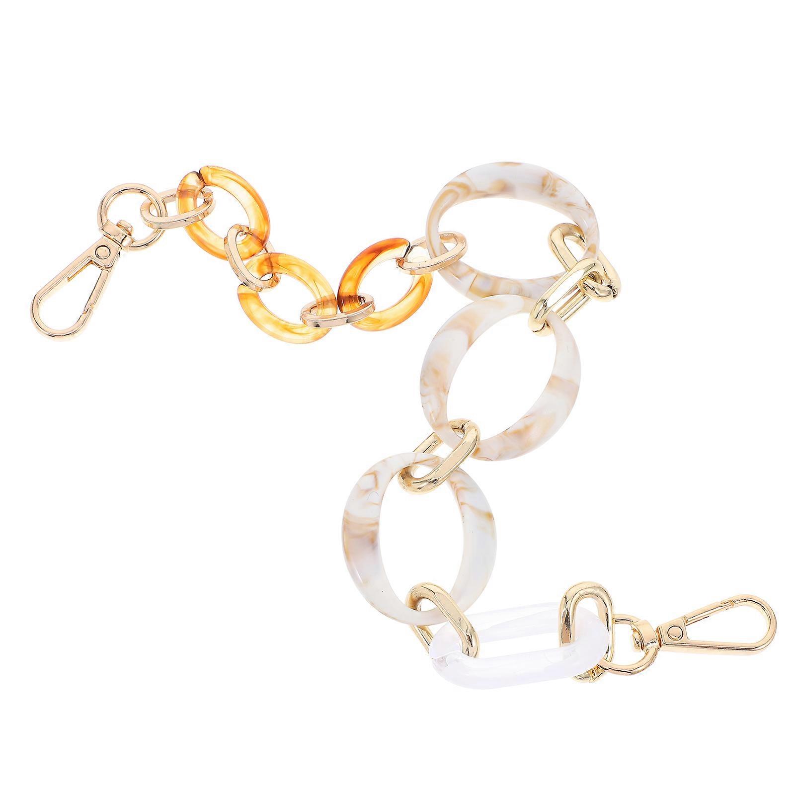 Acrylic Retro Chain Strap for Handbags Vintage Multi Color Alloy Purse Extender with Buckles for DIY Use 12.5 inches