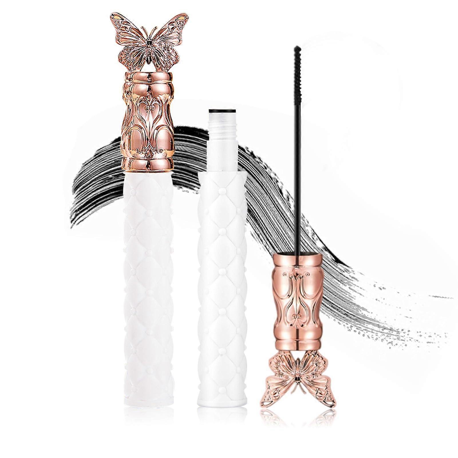 Waterproof Volumizing Mascara with Precision Slim Brush for Short and Lower Lashes, 2PCS