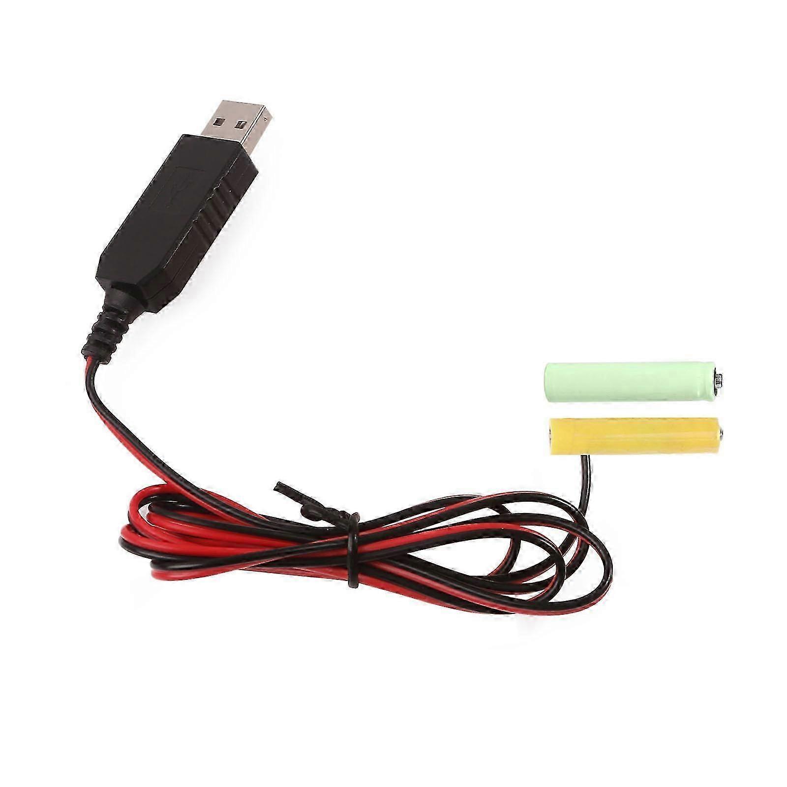 USB Power Converter Boost Battery Eliminators Replace 2pcs 1.5V LR03 AAA Connect for LED Light Remote Control