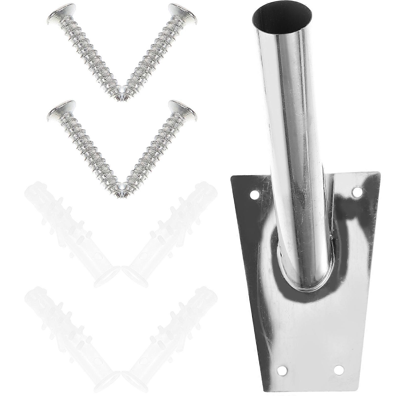 Flagpole Bracket Mount Wall Mount Fixed Support Silver 13.00X11.50X8.00CM Aluminium Alloy 1Set