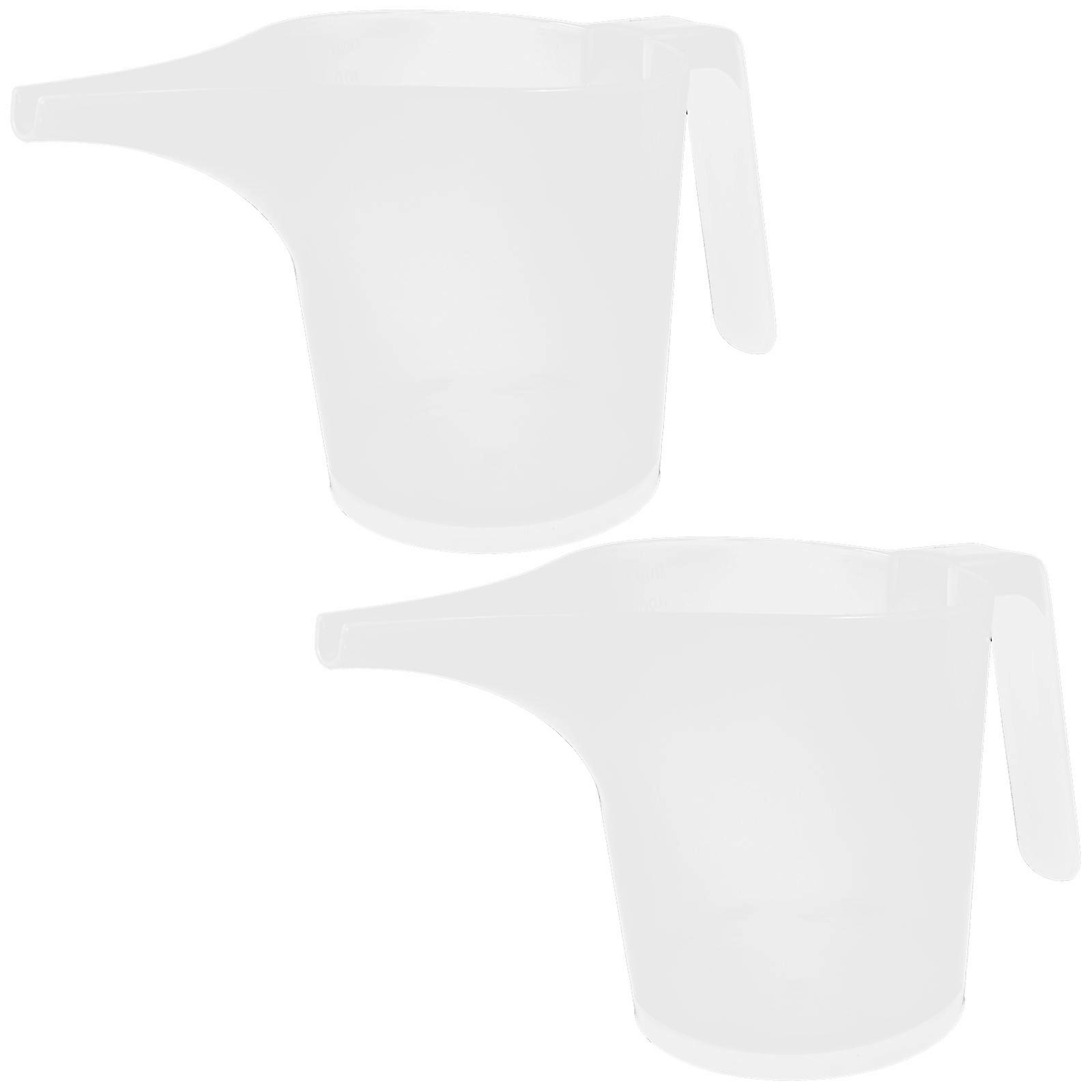 Food Measuring Cups Plastic Funnel Pitcher Baking Use Assorted Color 2Pcs