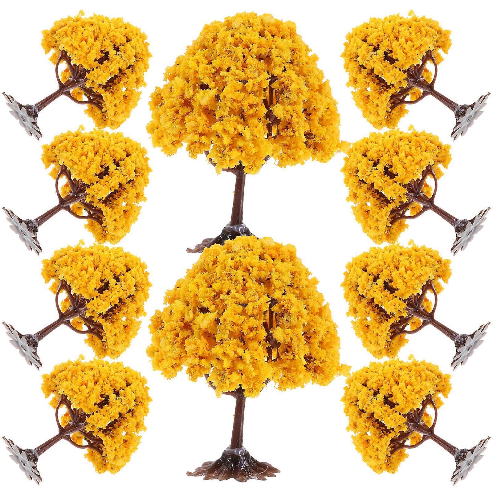 Model Trees Miniature Landscape Trees for Decoration 30Pcs Orange Plastic