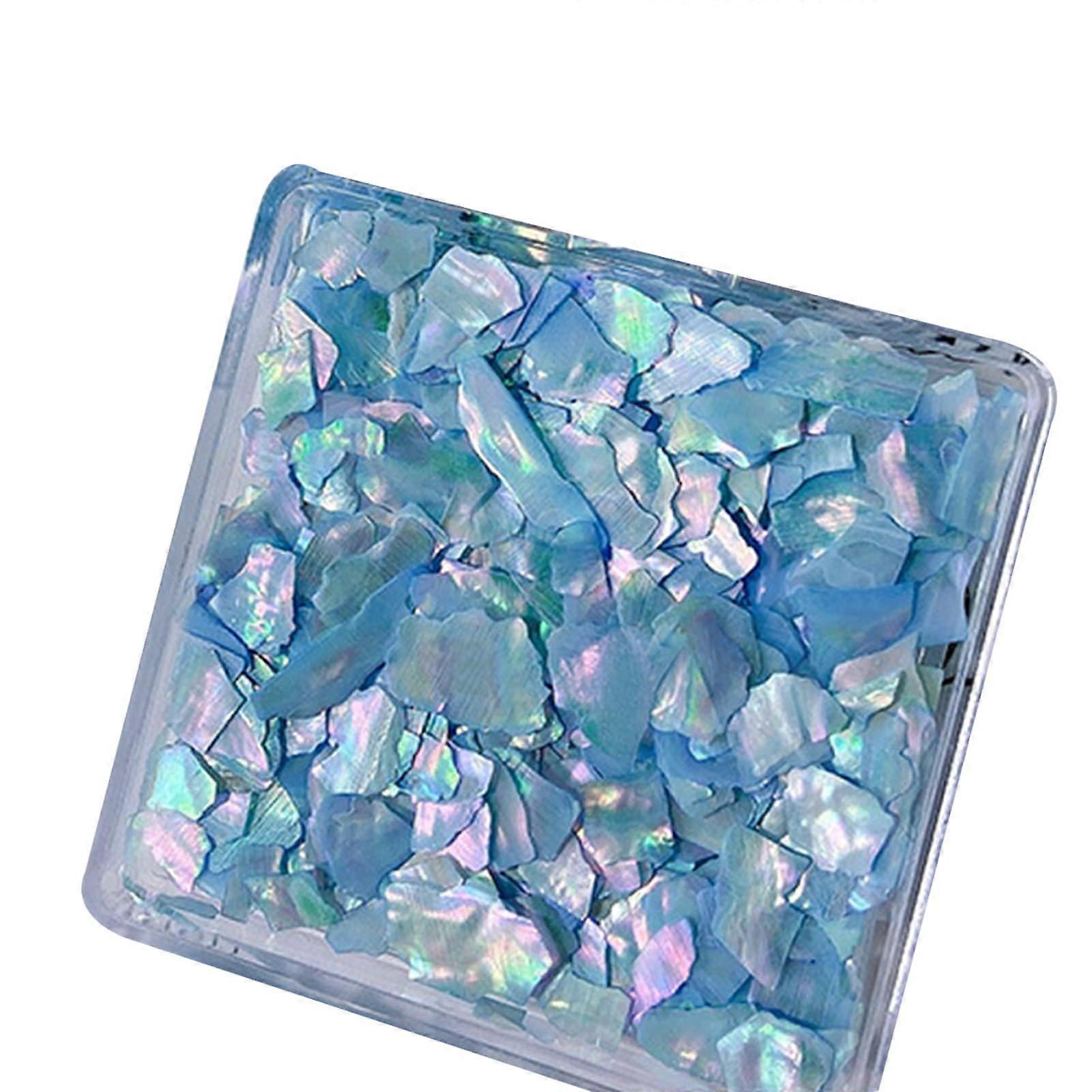 Nail Art Shell Slices Sea Blue Irregular Abalone Shell Decorations 3D Flakes for Acrylic Nails