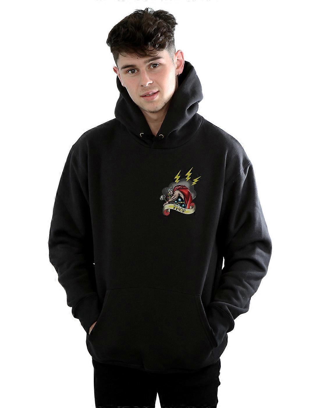 Marvel menns Thor Tattoo bryst print Hettegenser