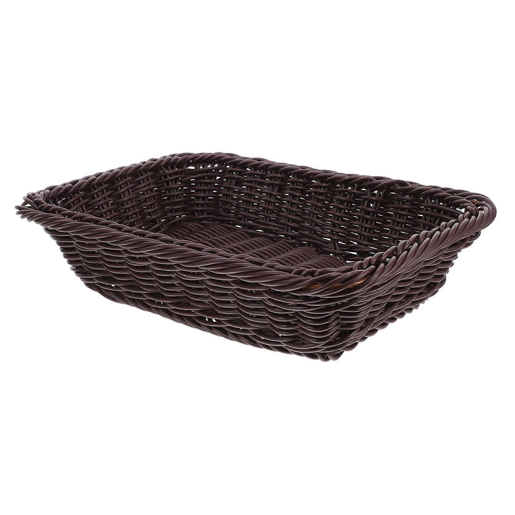 Woven Bread Basket Decorative Table Centerpiece for Kitchen or Dining Room Fruit Storage