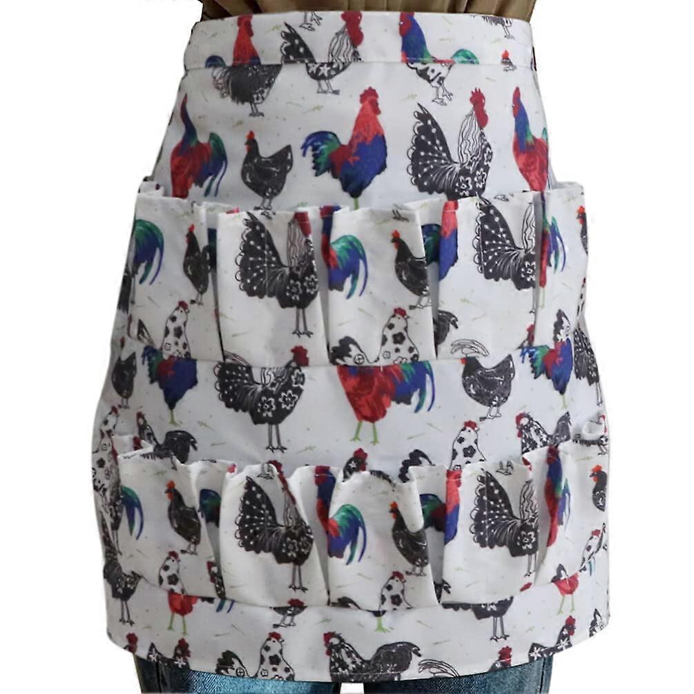 Egg Gathering Apron with Multiple Pockets for Farm and Garden Hands Egg Collection