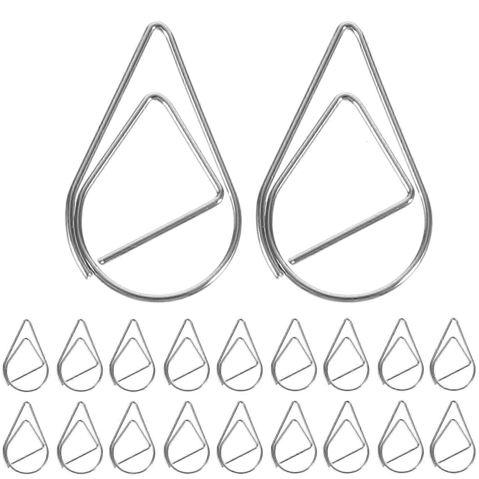100Pcs Small Metal Paper Clips DropShaped Silver Design for Document Organization and Bookmarking
