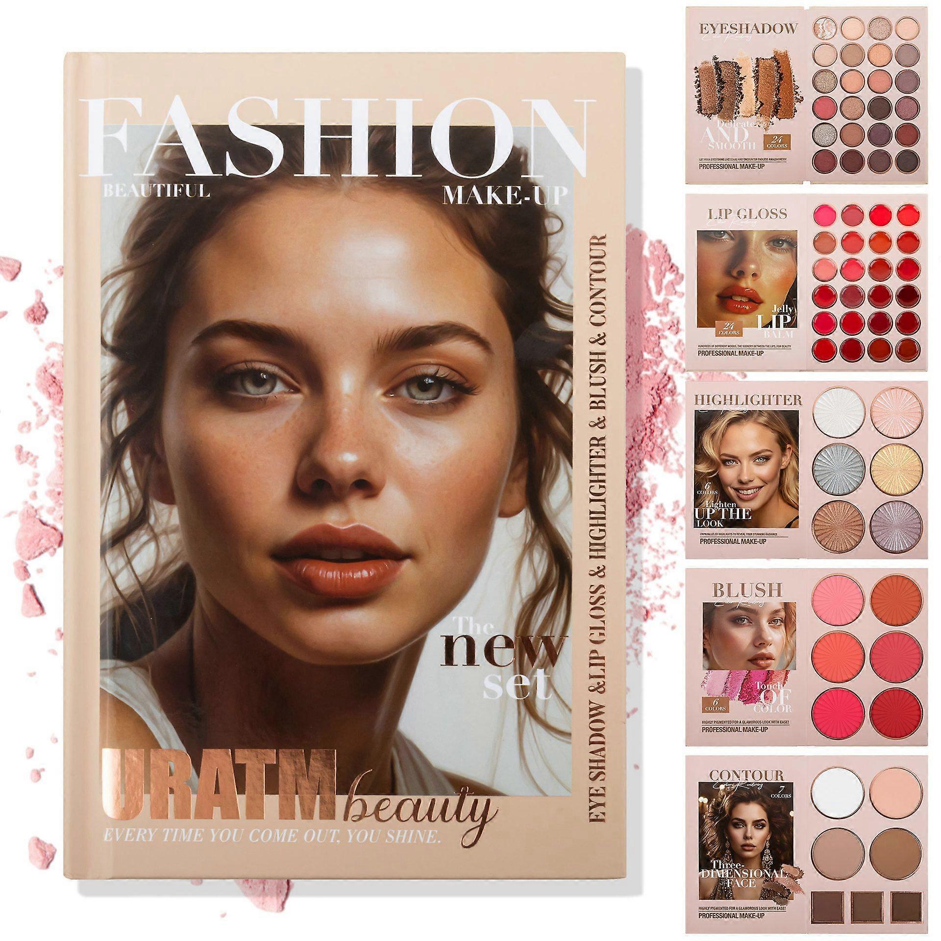 Multi-color portable multi-layer five-compartment design eyeshadow palette