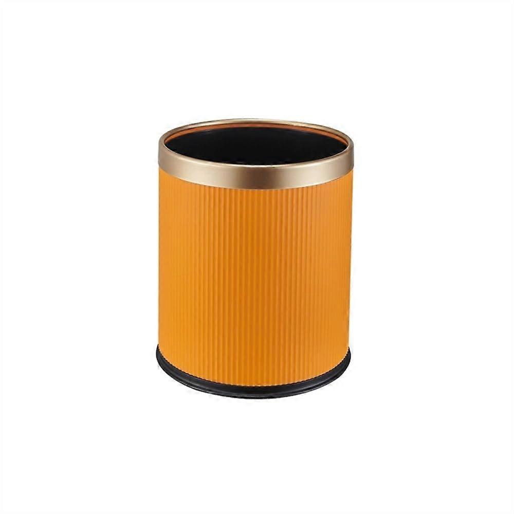 Large Plastic Trash Can with Double Bucket Design for Kitchen or Cafe, Lidless Orange Waste Bin