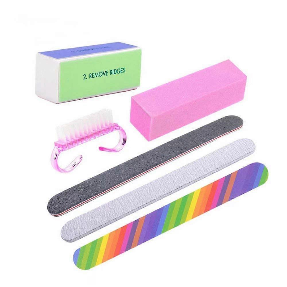 6 Pcs Nail Buffer Block Set for Smooth Nail Finish, 4 Way Professional File and Manicure Tools