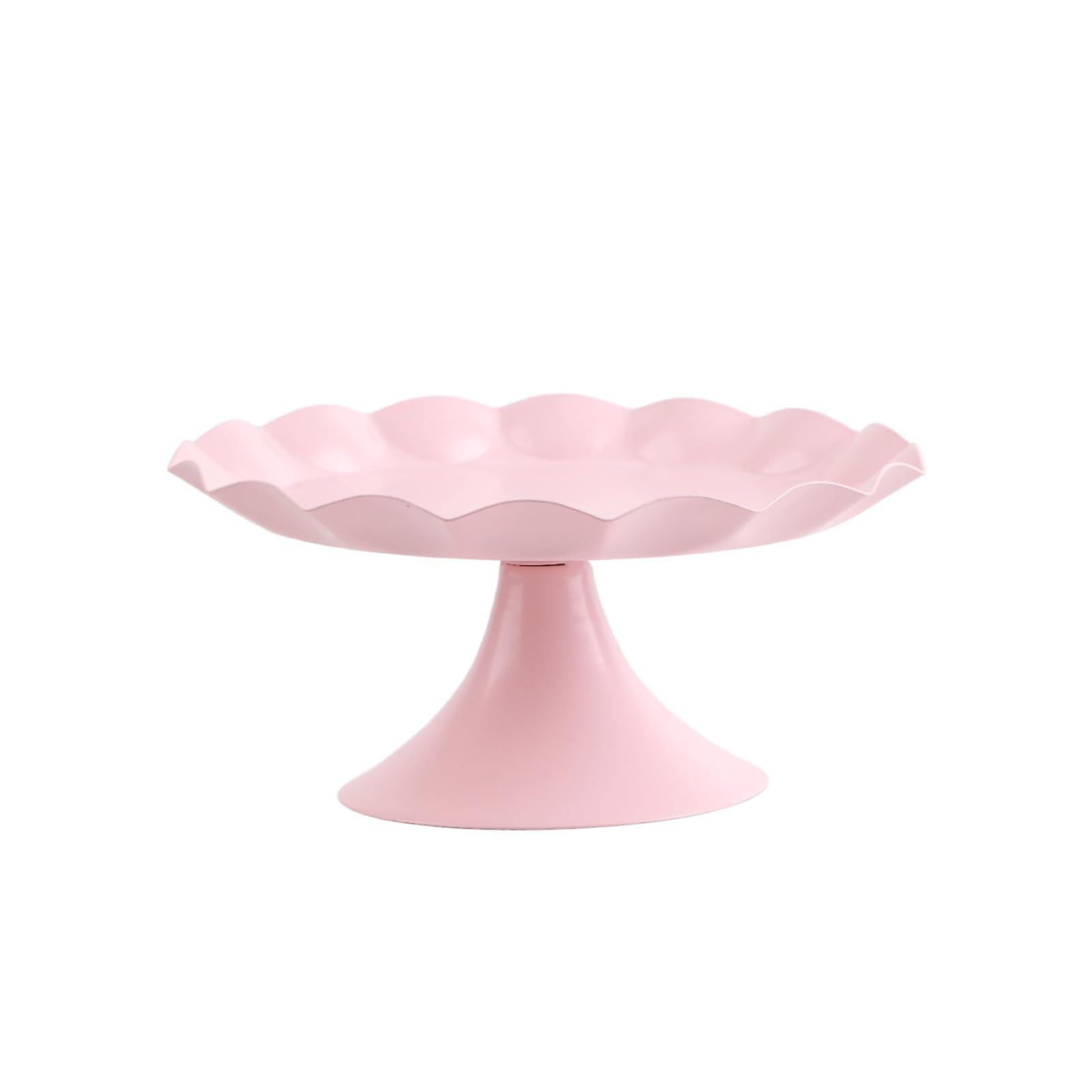 Pink Wedding Cake Stand with Stable Weighted Base, MultiPurpose Cupcake and Fruit Display Tray