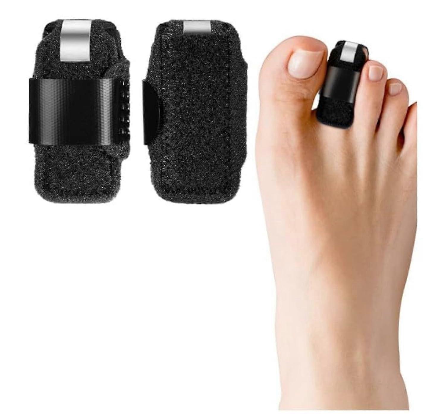 Adjustable Small Toe Splints for Hammer Toe Corrector and Bunion Support Brace, 2 Pcs Black