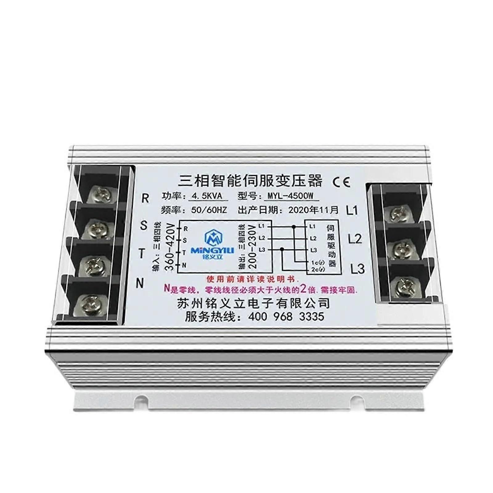 Three Phase Isolation Transformer 4.5KVA 380V to 220V Servo Voltage Stabilizer with Smart Overload Protection