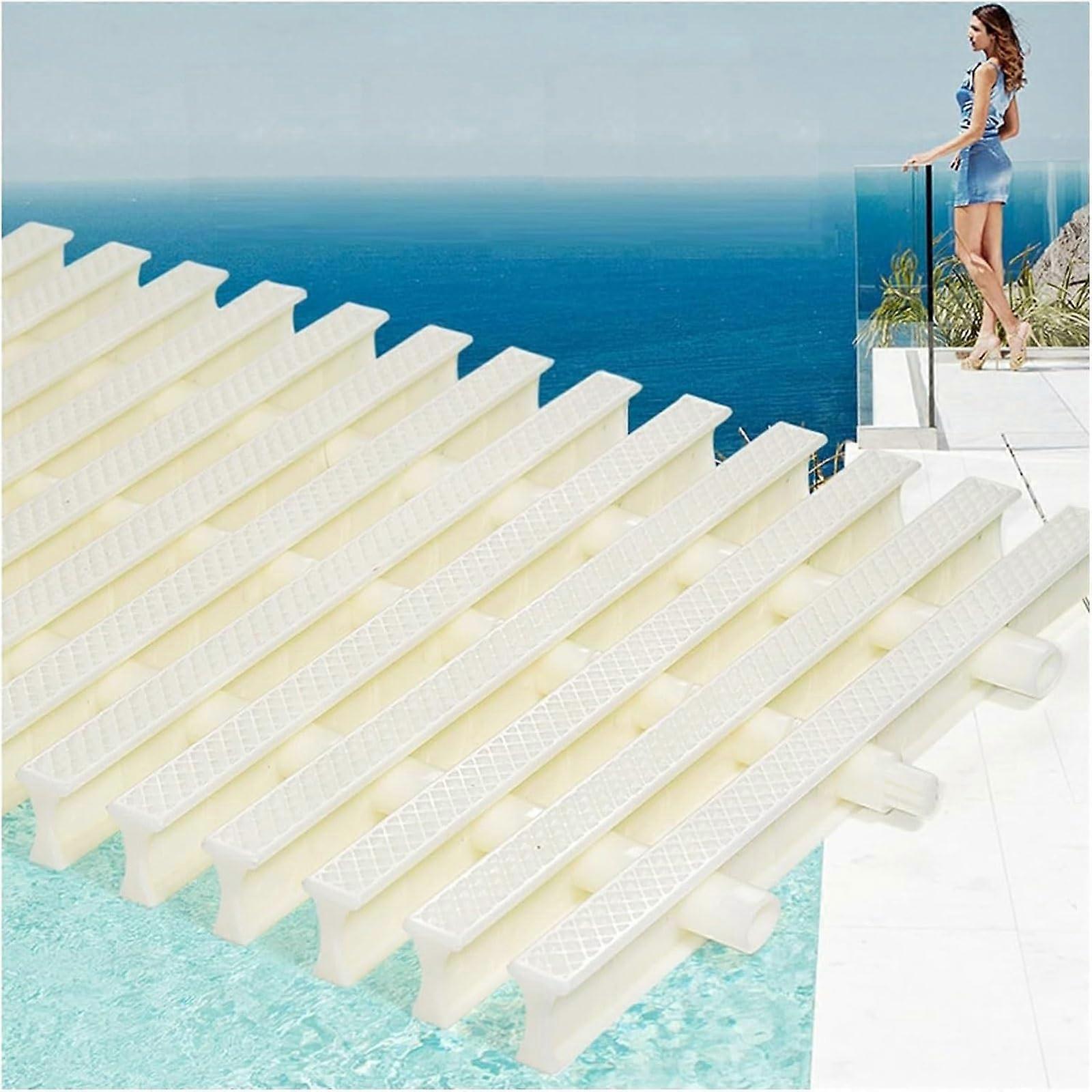 Swimming Pool Drain Grate with NonSlip Surface, ABS Interlocking Deck Cover for Pools Walkways 10pcs