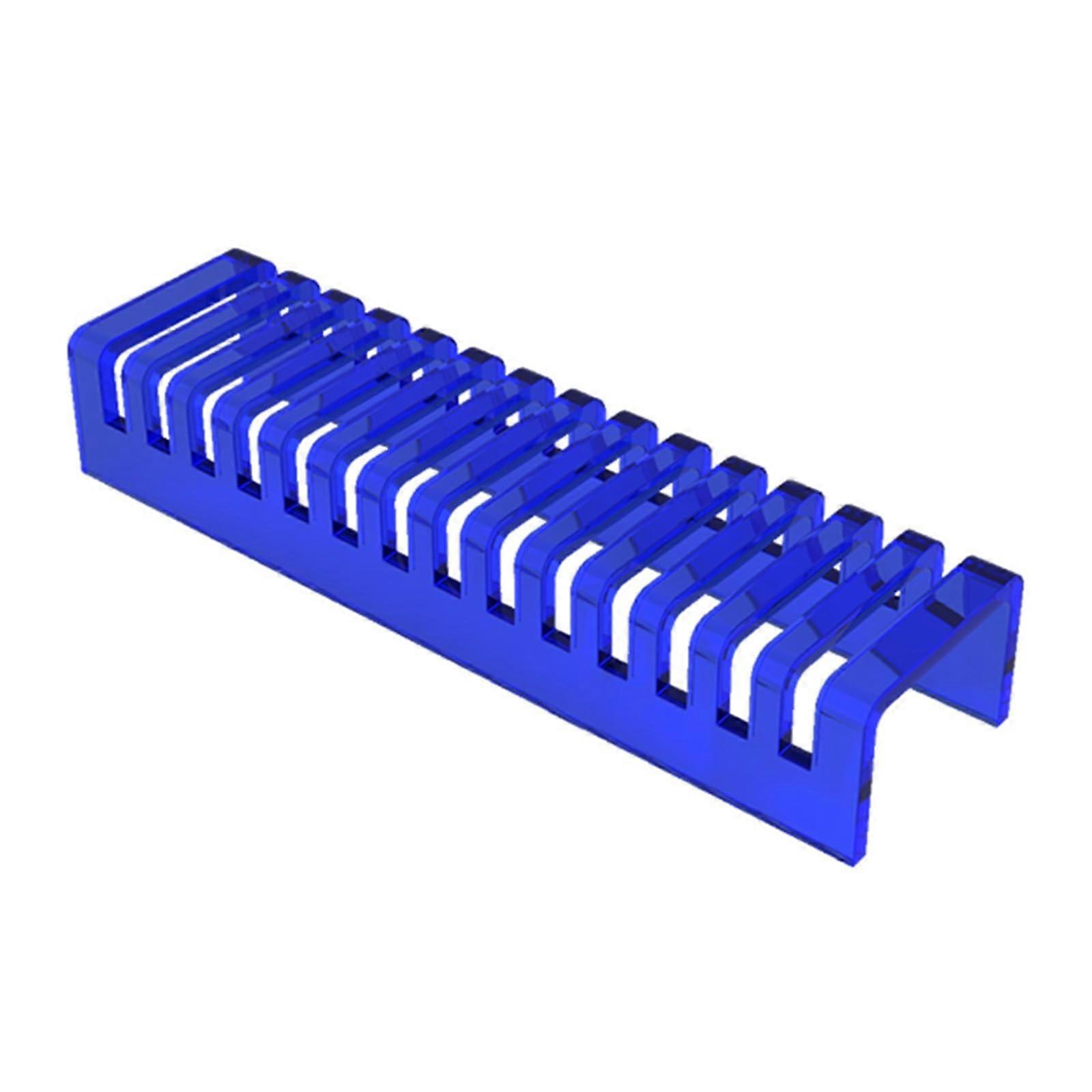 Tile Display Rack with 14 Slots for Ceramic Samples, Acrylic Countertop Stand, Large Capacity Blue