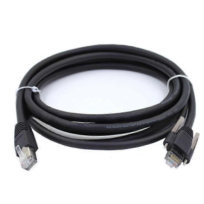 Industrial Gigabit Ethernet Cable 25m with Secure Locking Connector for CCD Cameras Black