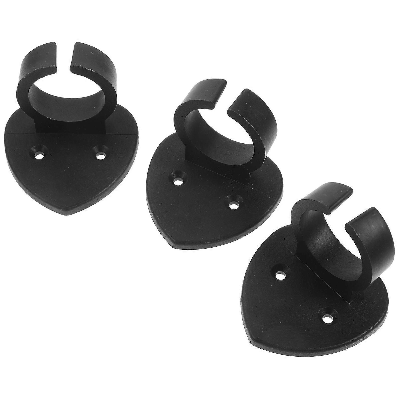 Microphone Holder 3Pcs for Stage Show Black Plastic Adhesive Microphone Clips
