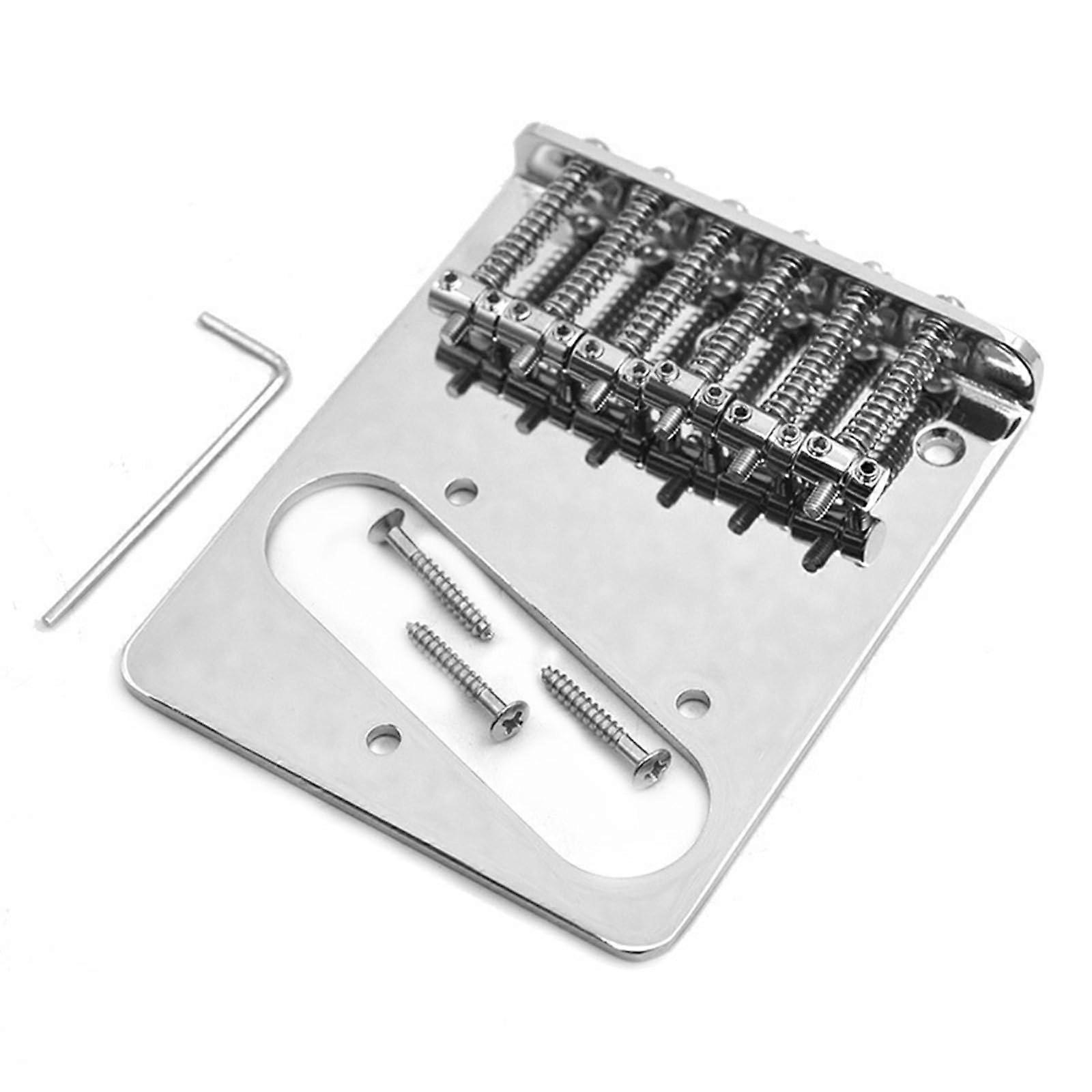 Chrome 10.5mm String Spacing Through Body Electric Guitar Replacement Bridge for Telecaster