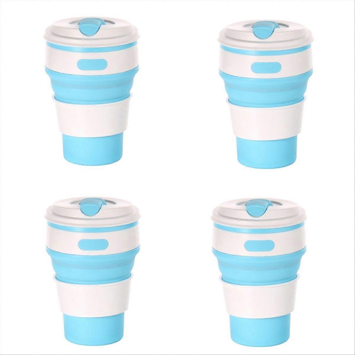 Light blue Silicone foldable travel cup-camping cup