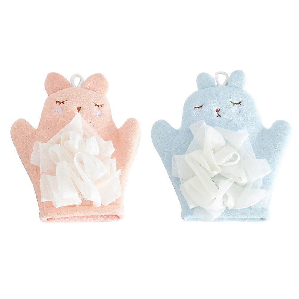 Shower Towels Children Bathing Gloves for Bath 2Pcs Assorted Color