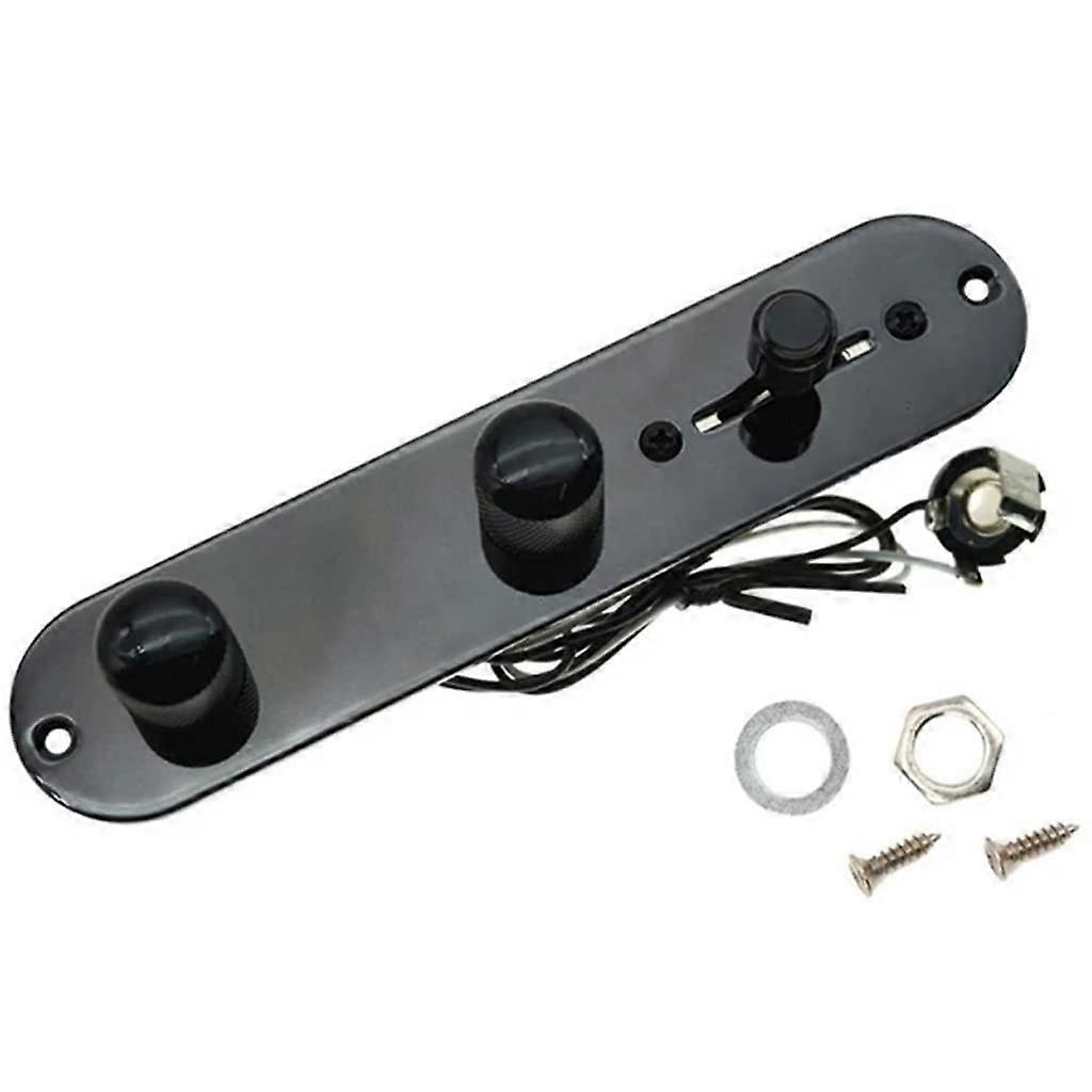 Prewired Control Plate with Knurled Dome Knobs and Smooth 3Way Switch Assembly for Telecaster