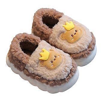 Pantufas infantis de borracha com desenhos animados, para meninas e meninos, com espuma viscoelástica, confortáveis ​​para usar em casa, quentinhas e com estampa de tubarão (tamanho 33).