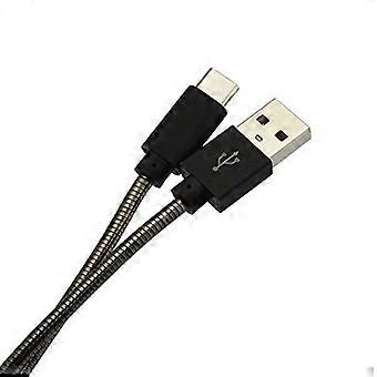USB Type C Charging Cable 1m Fast Charge Sync Durable Metal Braided Cord for Android Devices Compatible with Samsung and LG Black