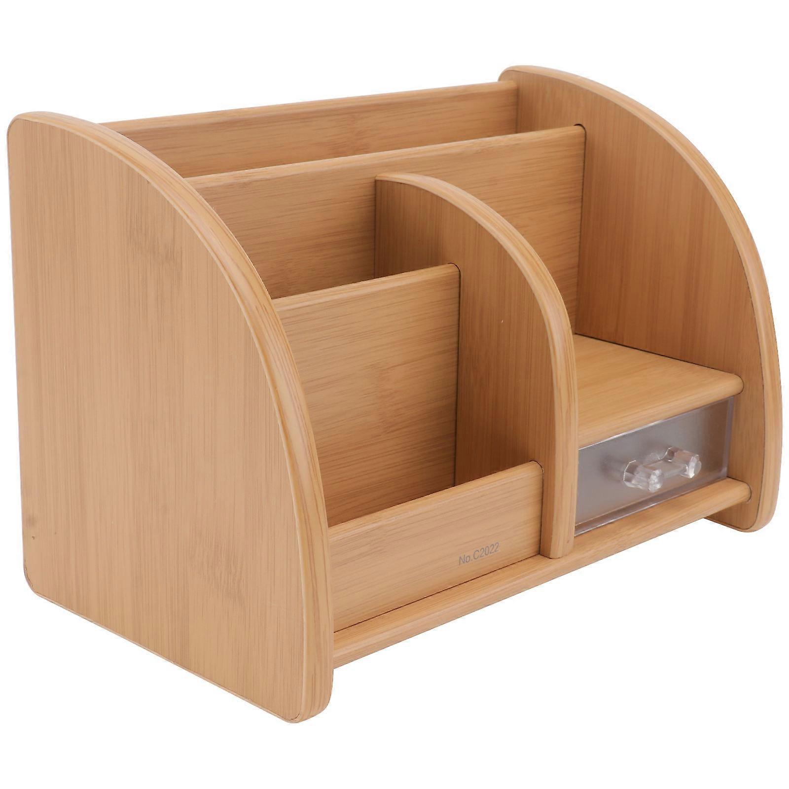 DIY Assembly Rectangular Wooden Pen Container For Study Room Organization 1Pack