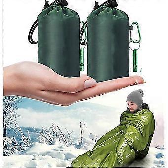 Saco de dormir de emergência, saco bivac laranja, à prova de vento e impermeável para camping ao ar livre.