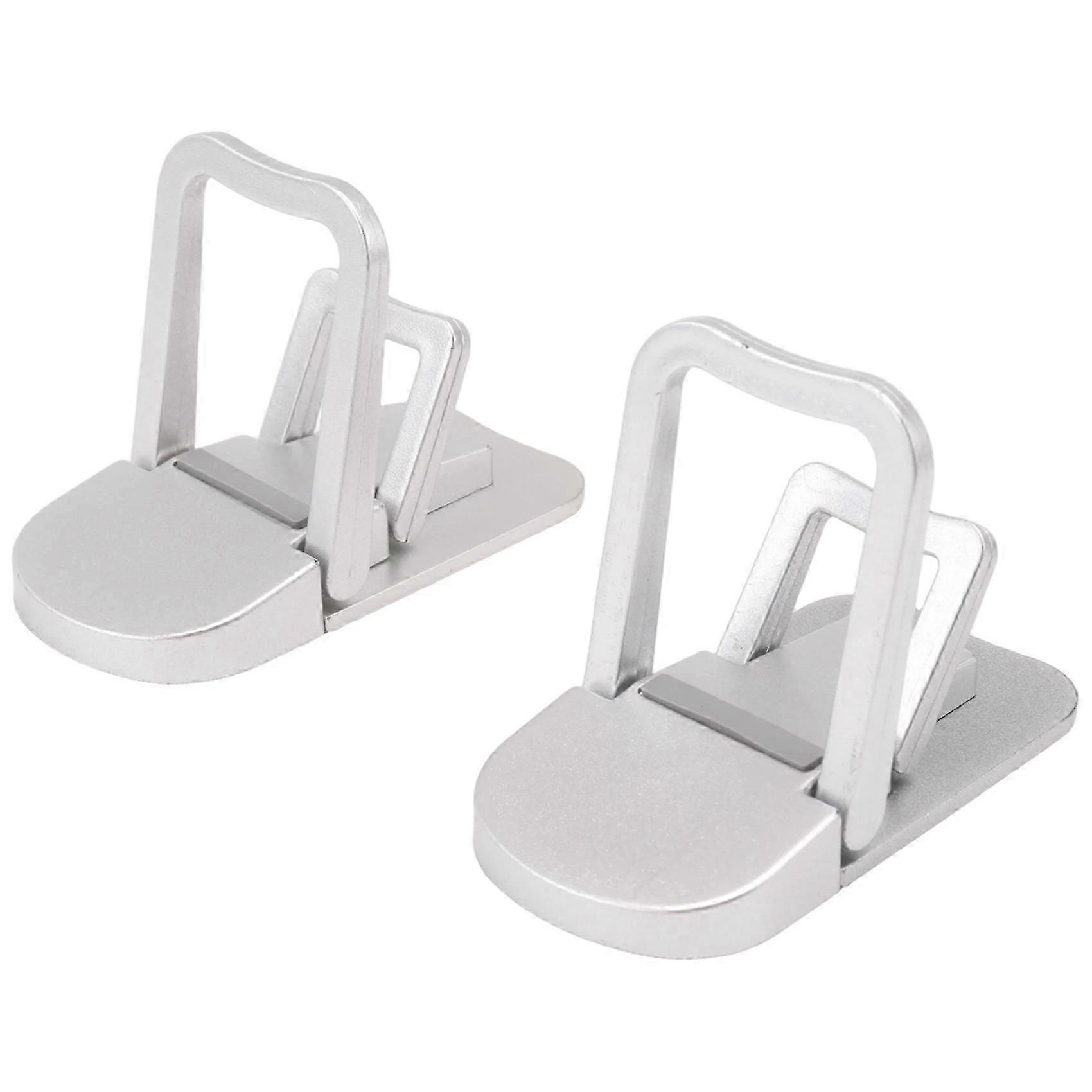 2Pcs Portable Laptop Stand Computer Riser Lift Self-Adhesive Silver