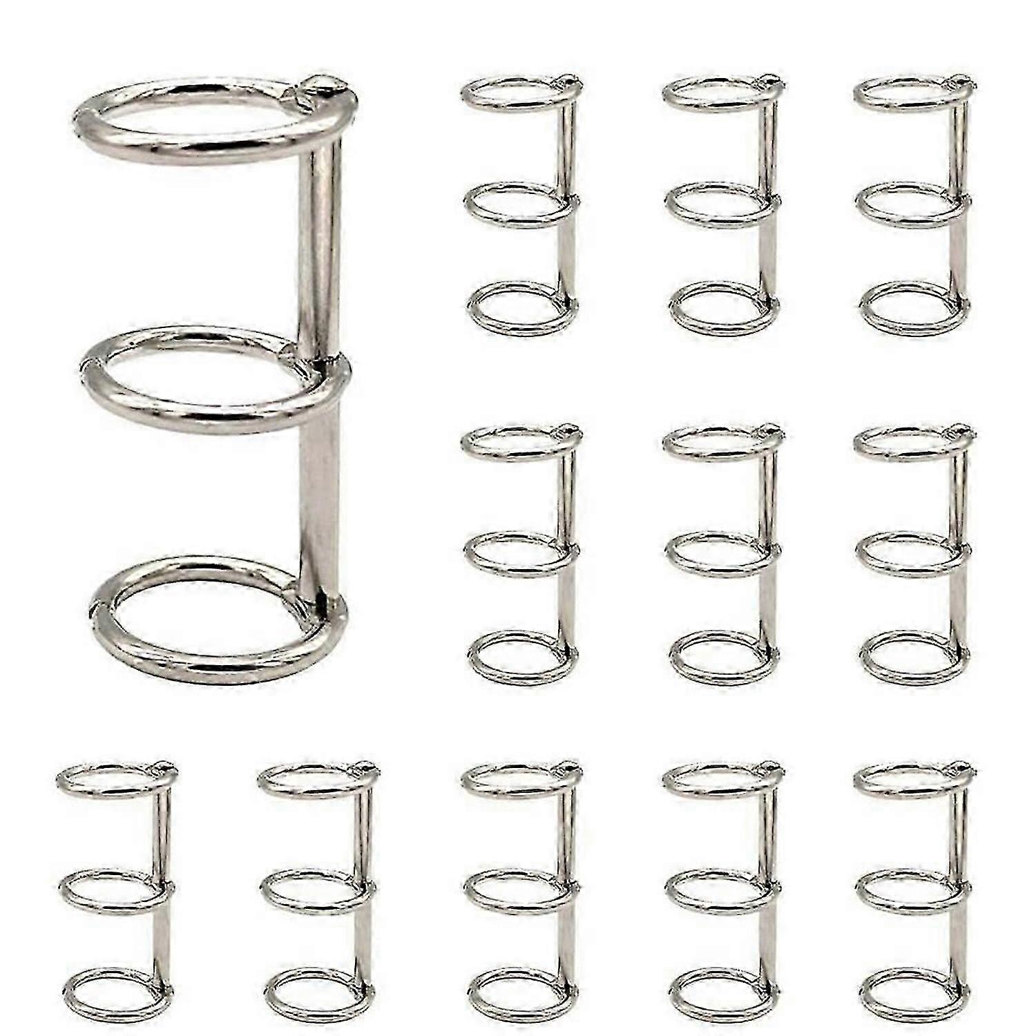 12 Pcs 3 Ring Book Rings Split Hinged 20mm Inner Diameter Silver