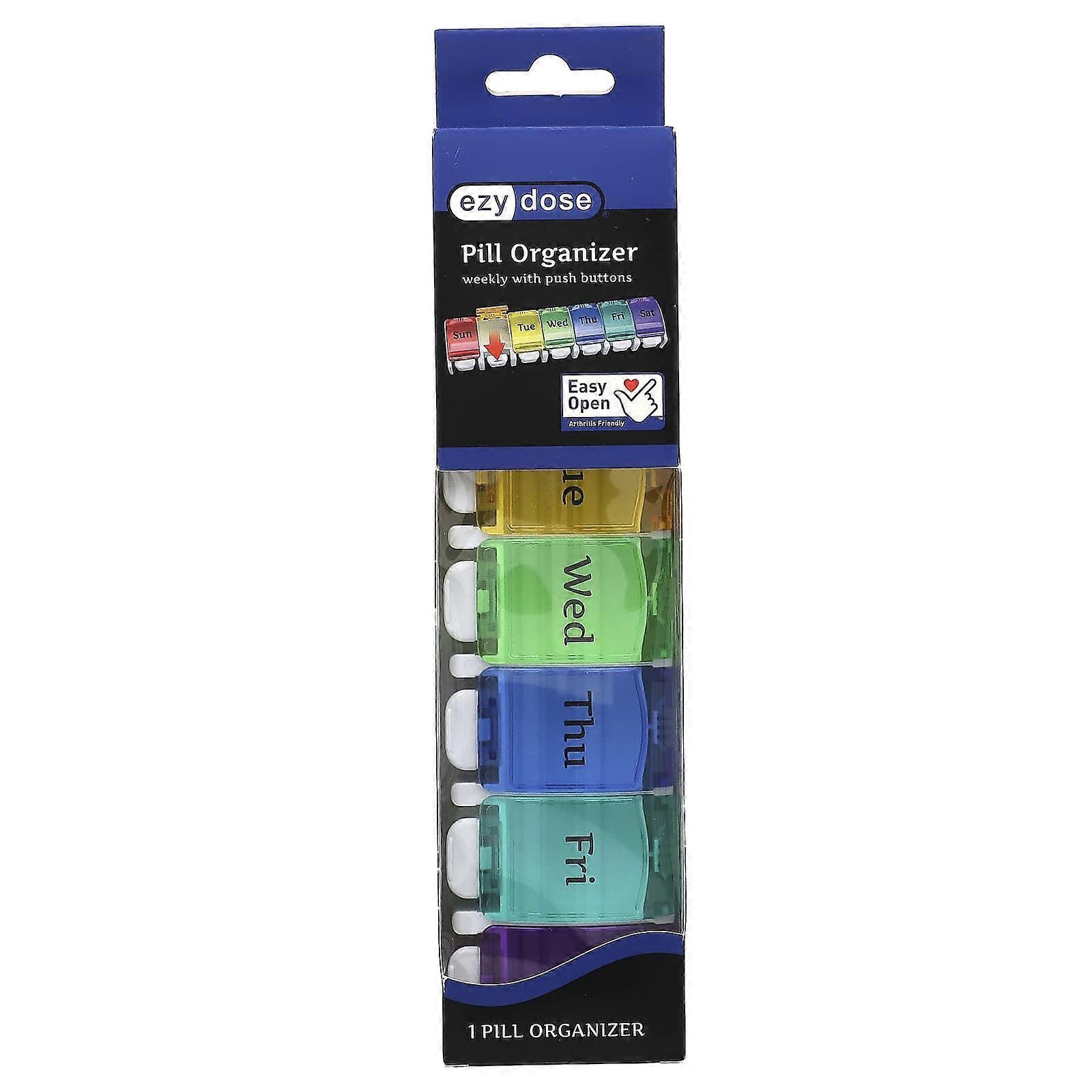 Ezy Dose, Weekly with Push Buttons Pill Organizer, 1 Count, 3-Pack