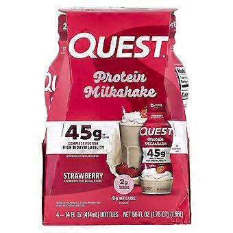 Quest Nutrition, Protein Milk Shake, Strawberry, 4 Bottles, 14 fl oz (414 ml) Each, 2-Pack