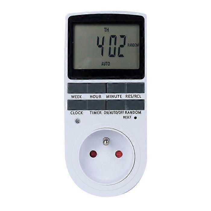 Digital Programmable Socket - Weekly Digital Timer, LCD Display, Energy Saving (1 Pack)