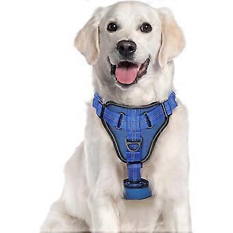 Dog Harness. No Pull Dog Vest for Large Dogs with Bungee Shoulder Straps. Reflective Dog Walking Harness with Handle & 2 Metal Clips. Belly Adjustable