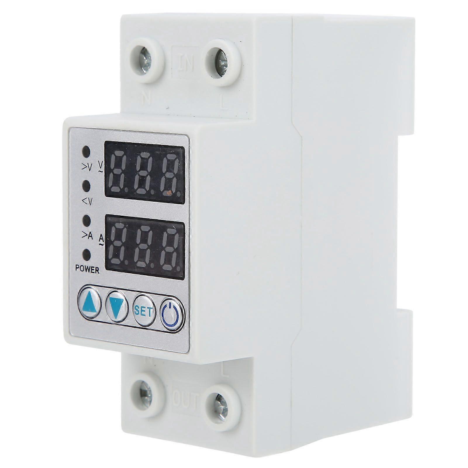 Overvoltage Undervoltage Protector LED Adjustable Self Reset Current Protector AC 220V