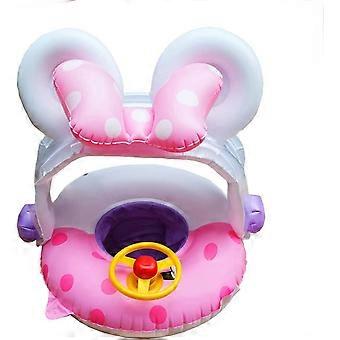Baby Schwimmbad Aufblasbare Schwimmgirlande Spielzeug mit Baldachin Verstellbarer Schatten Outdoor Schwimmring