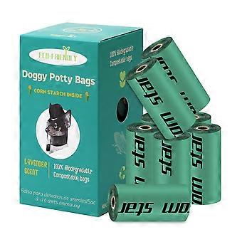 Rated Dog Poop Bag Disposable Corn Starch Poop Bag 1.5 Silk Super Thick Leakproof Dog Poop Bag Fully Degradable Dog Poop Bag Pet Garbage Bag