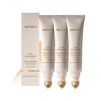 1/2/3x Line Smoother Targeted Fine Line Filler | Instant Blurring Primer for Wrinkles & Pores, Subtly Tinted, with Vitamin C & Niacinamide for Mature