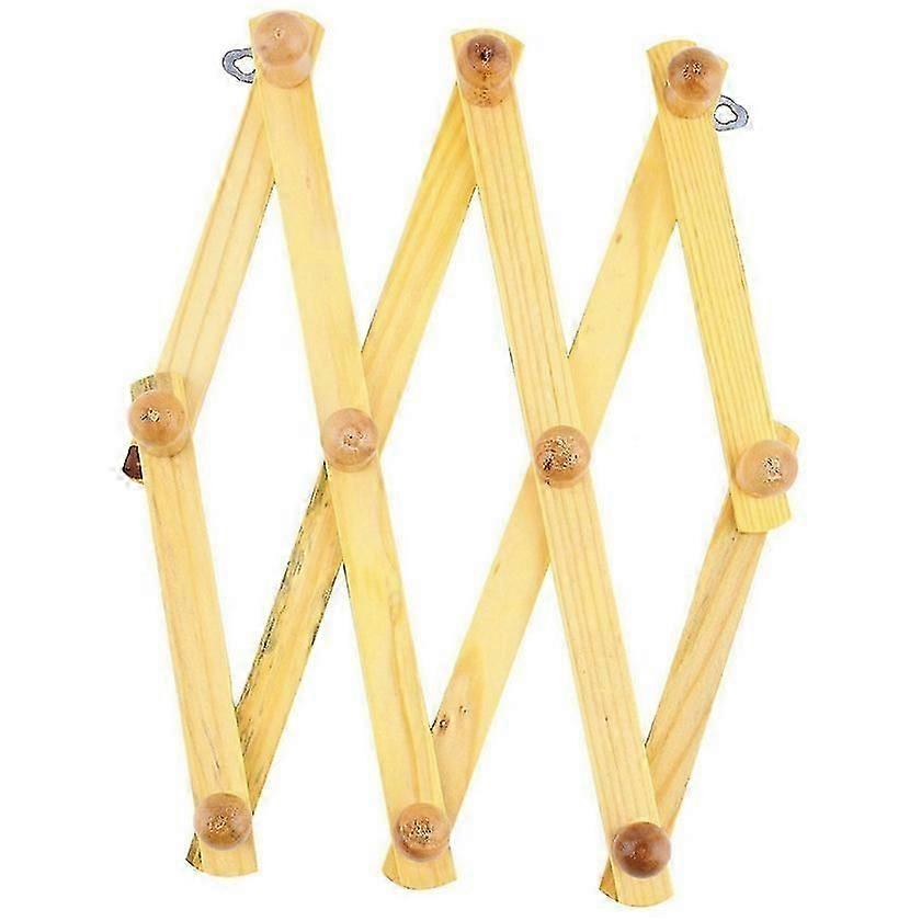 Solid Wooden Retractable Wall Hanging Folding Coat Rack Drying Rack 26-27