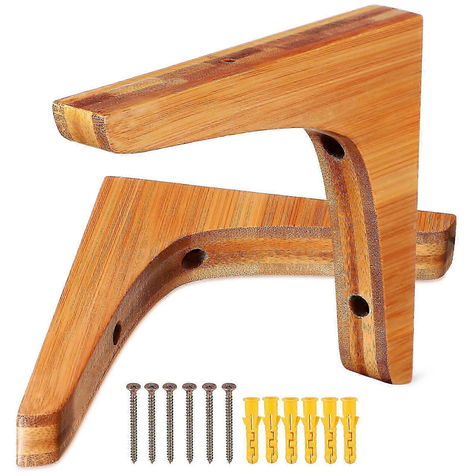 2pcs Wall Mount Shelf Brackets Floating Storage Rack Stands Triangle Supporting Stands