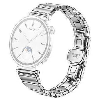 Compatibel met Huawei Watch GT 4 41mm bandje, 18mm roestvrijstalen horlogebandje met vlindersluiting.