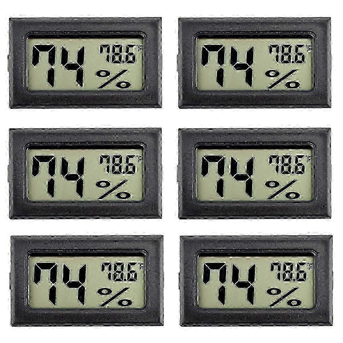 Digital Thermometer Hygrometer, 6-Piece Set, ABS Material Embedded Installation