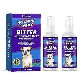 Natural No Chew Spray for Dogs, Bitter Anti-Chewing Training Aid for Puppies & Adult Dogs, 2-Pack 120ml Each, Safe Plant-Based Deterrent