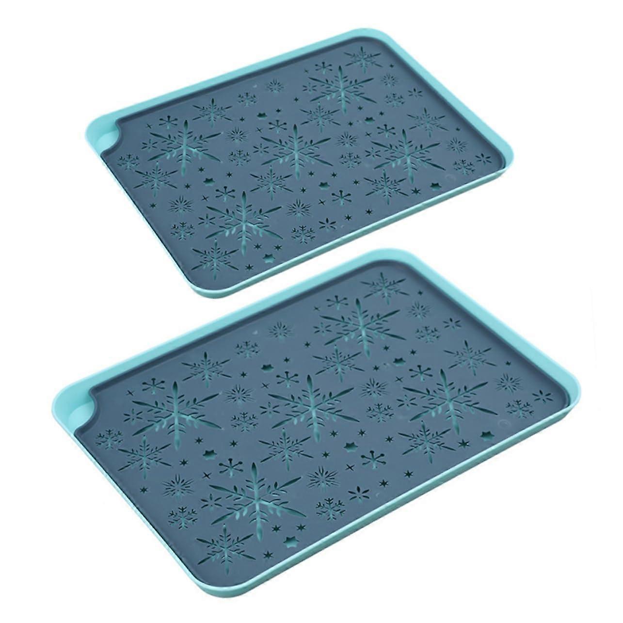 Double Layer Dish Drying Rack with Removable Drainage Tray for Kitchen Countertop, 2pcs Set