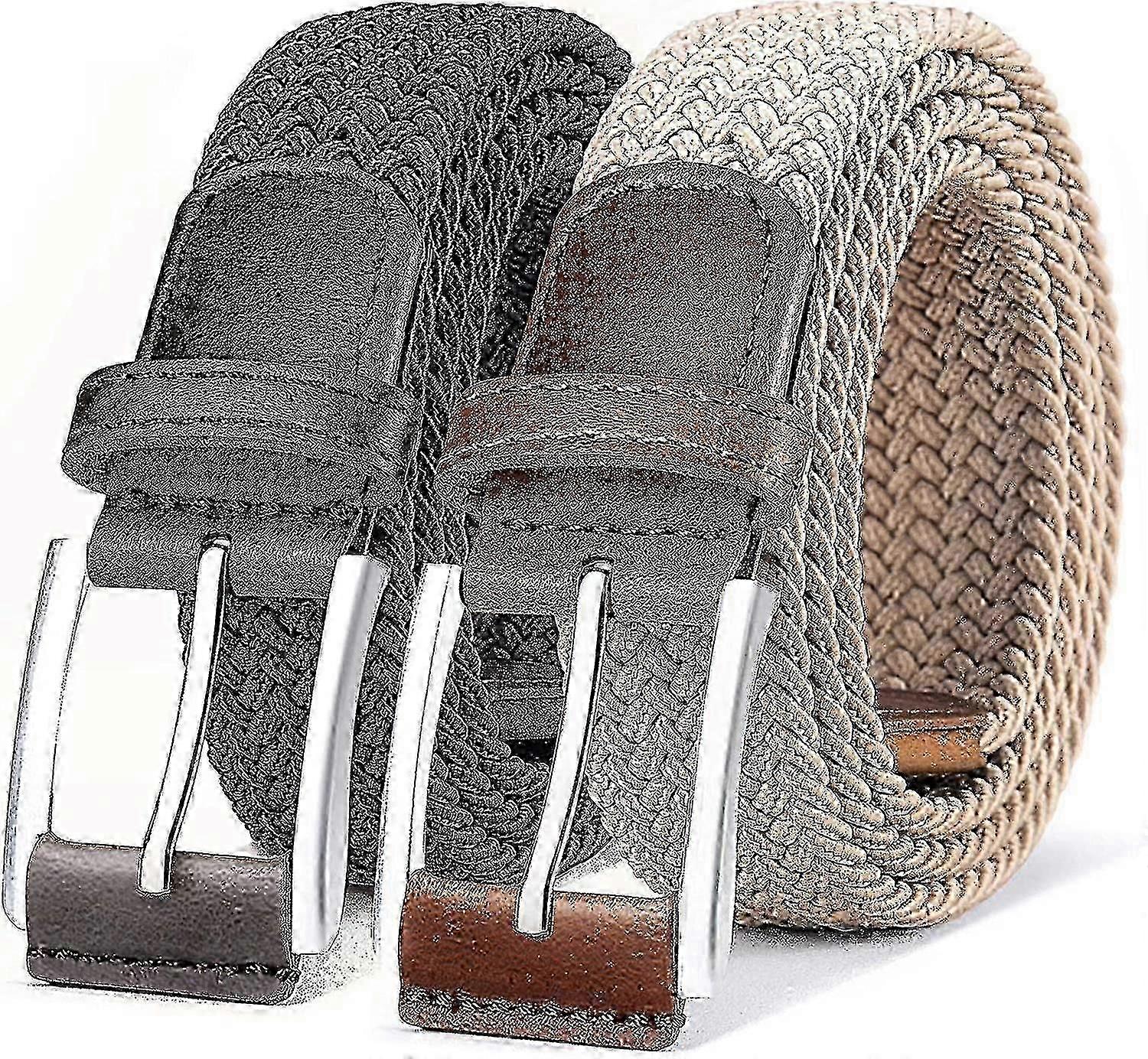 2pack Mens Stretch Flätad Elastisk Bälte För Byxor