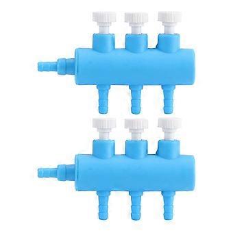 Plastic Aquarium Water Tube Volume Control Valve Connector Fish Tank Air Splitter Oxygen Pump Accessory3 Way 2PCS